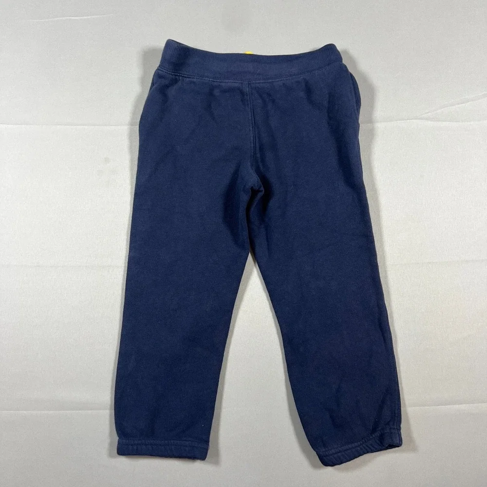 Polo Ralph Lauren Fleece Jogger Pants Kids 3-3T Navy Blue Logo Drawstring Waist